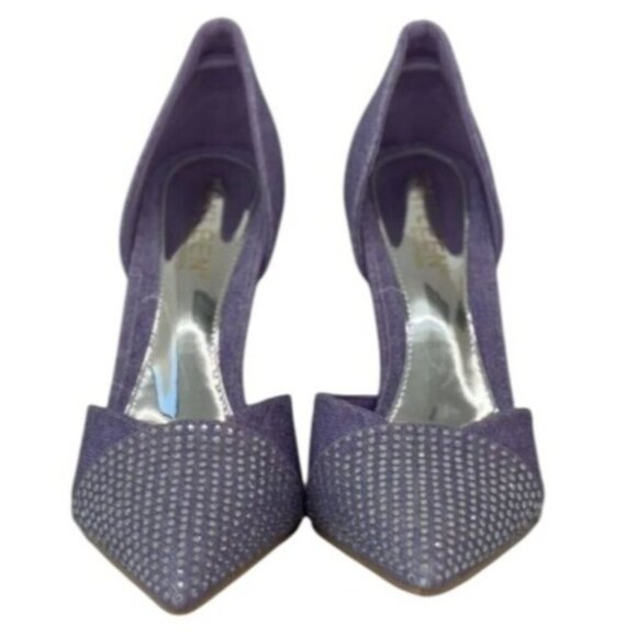 KAYLEEN / Net-26 / Purple / Rhinestone / Pointed-Toe High Heels / Elegant Formal - Picture 3 of 7